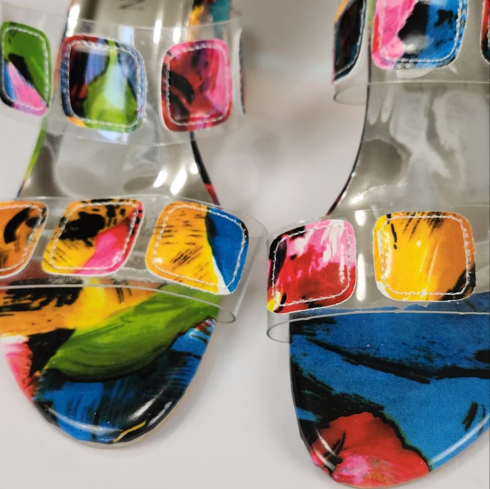 Fashion Colorful Jeweled Block Heel Sandal Size 37 / US 6 - Picture 5 of 15